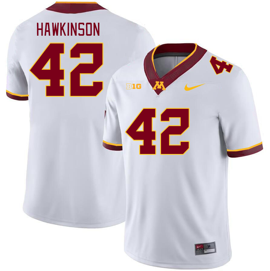 Men #42 Jack Hawkinson Minnesota Golden Gophers College Football Jerseys Stitched-White